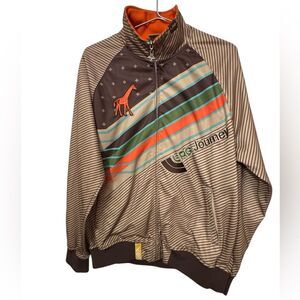 LRG Journey Retro End Streetwear Urban Tan Brown Track Jacket Men’s L